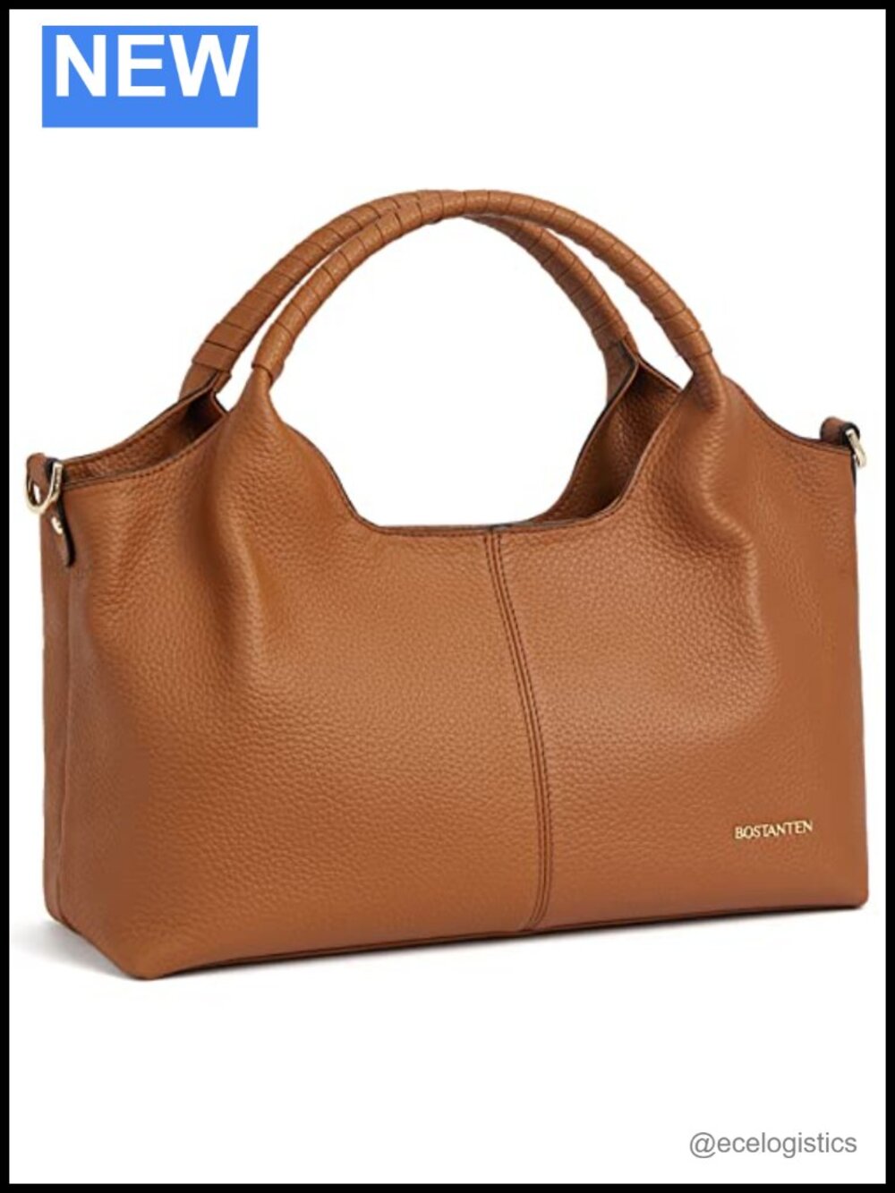 Genuine Leather Satchel Handbag with Adjustable Strap
